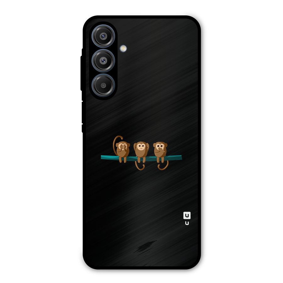 Three Cute Monkeys Metal Back Case for Galaxy A16 5G
