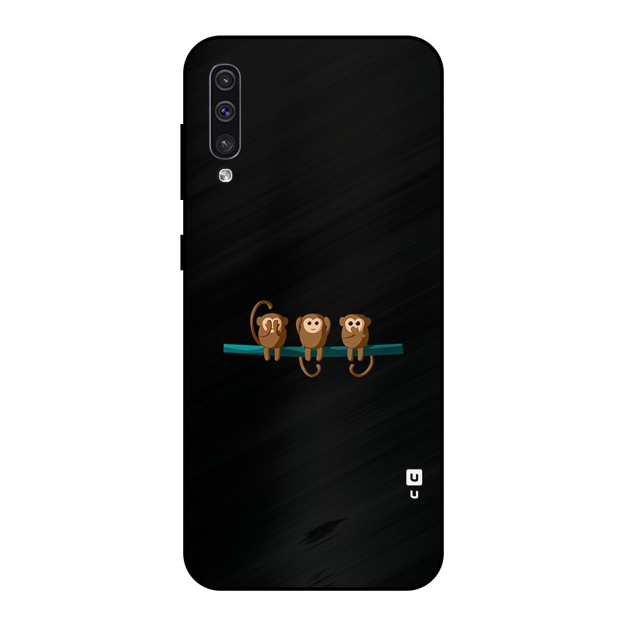 Three Cute Monkeys Metal Back Case for Galaxy A30s