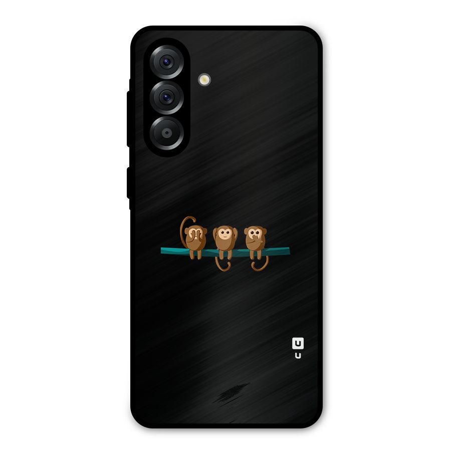 Three Cute Monkeys Metal Back Case for Galaxy A36