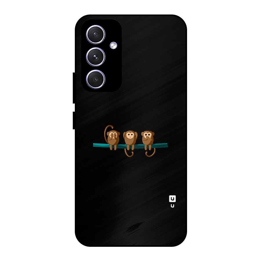 Three Cute Monkeys Metal Back Case for Galaxy A54