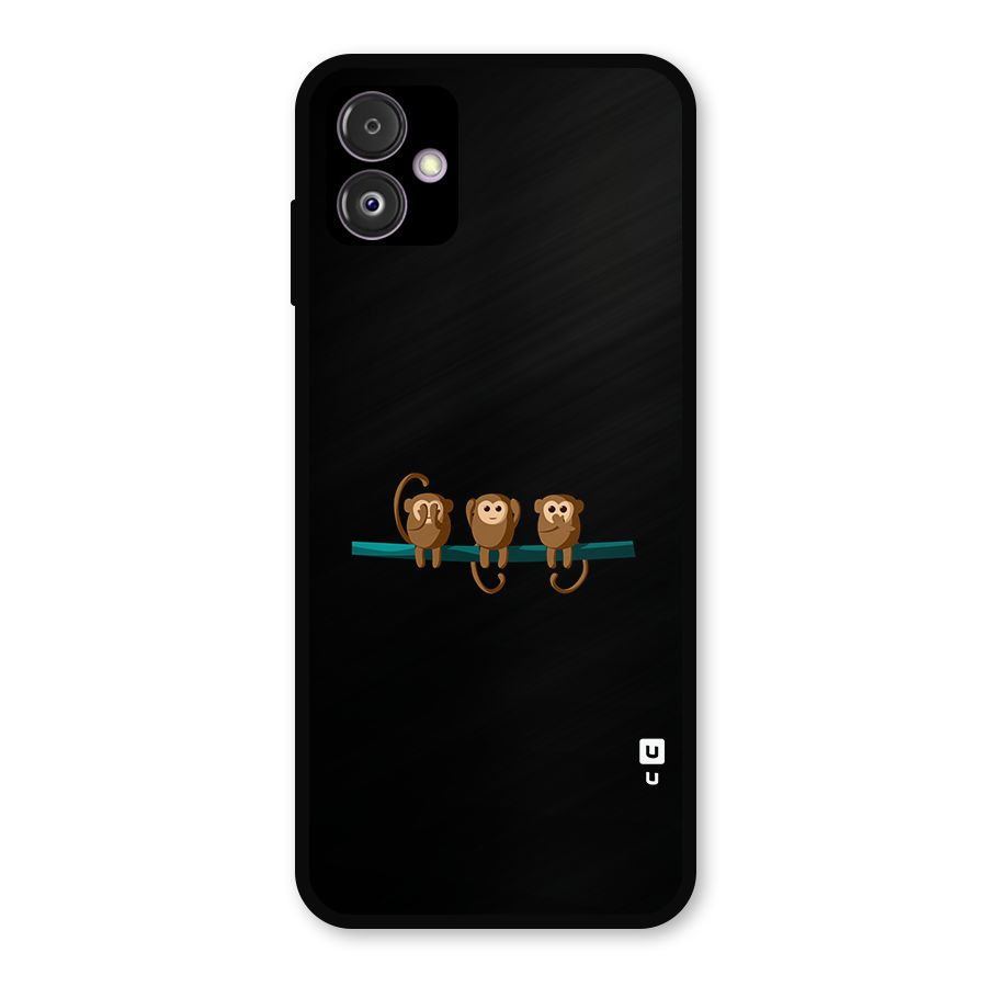 Three Cute Monkeys Metal Back Case for Galaxy F14