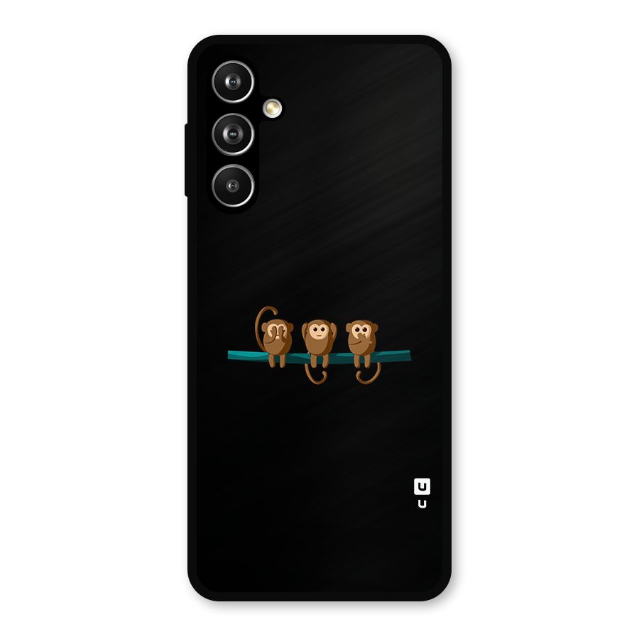Three Cute Monkeys Metal Back Case for Galaxy F54
