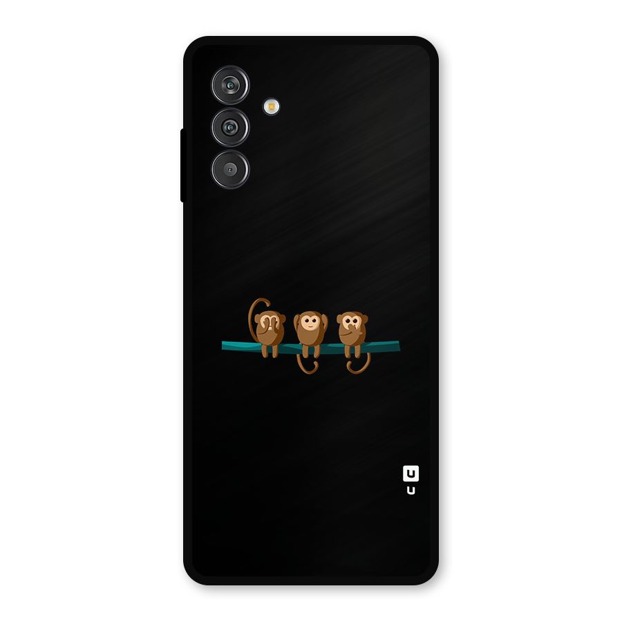 Three Cute Monkeys Metal Back Case for Galaxy M13