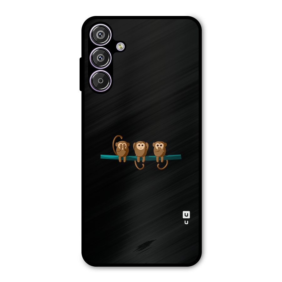 Three Cute Monkeys Metal Back Case for Galaxy M15