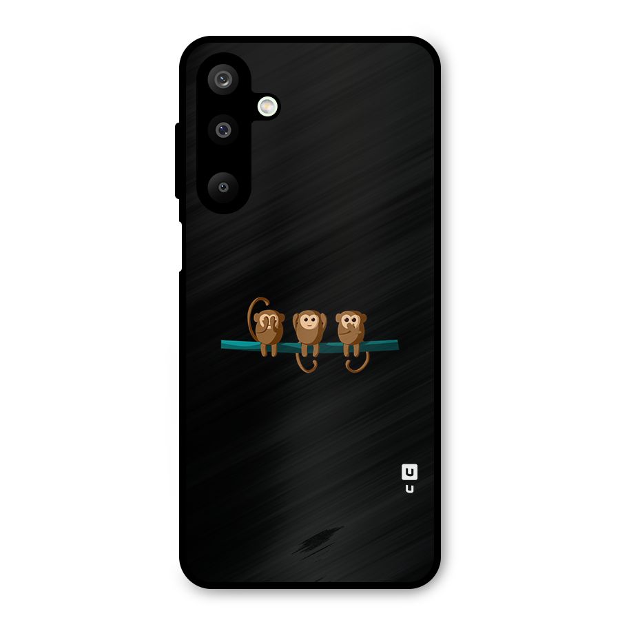 Three Cute Monkeys Metal Back Case for Galaxy M16