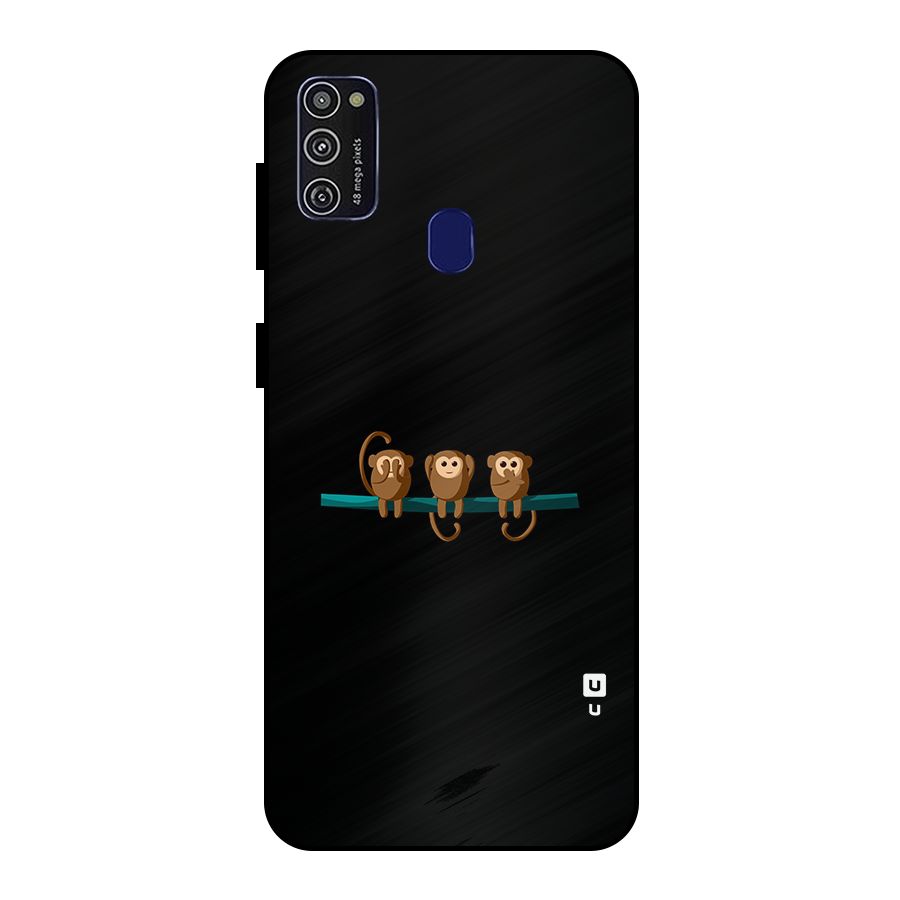 Three Cute Monkeys Metal Back Case for Galaxy M30s