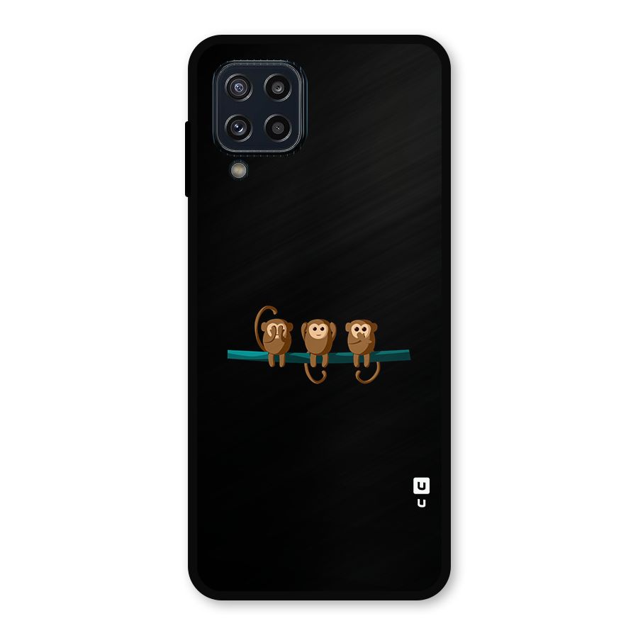Three Cute Monkeys Metal Back Case for Galaxy M32