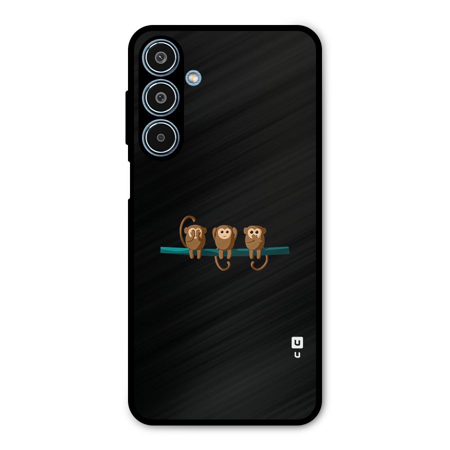 Three Cute Monkeys Metal Back Case for Galaxy M35