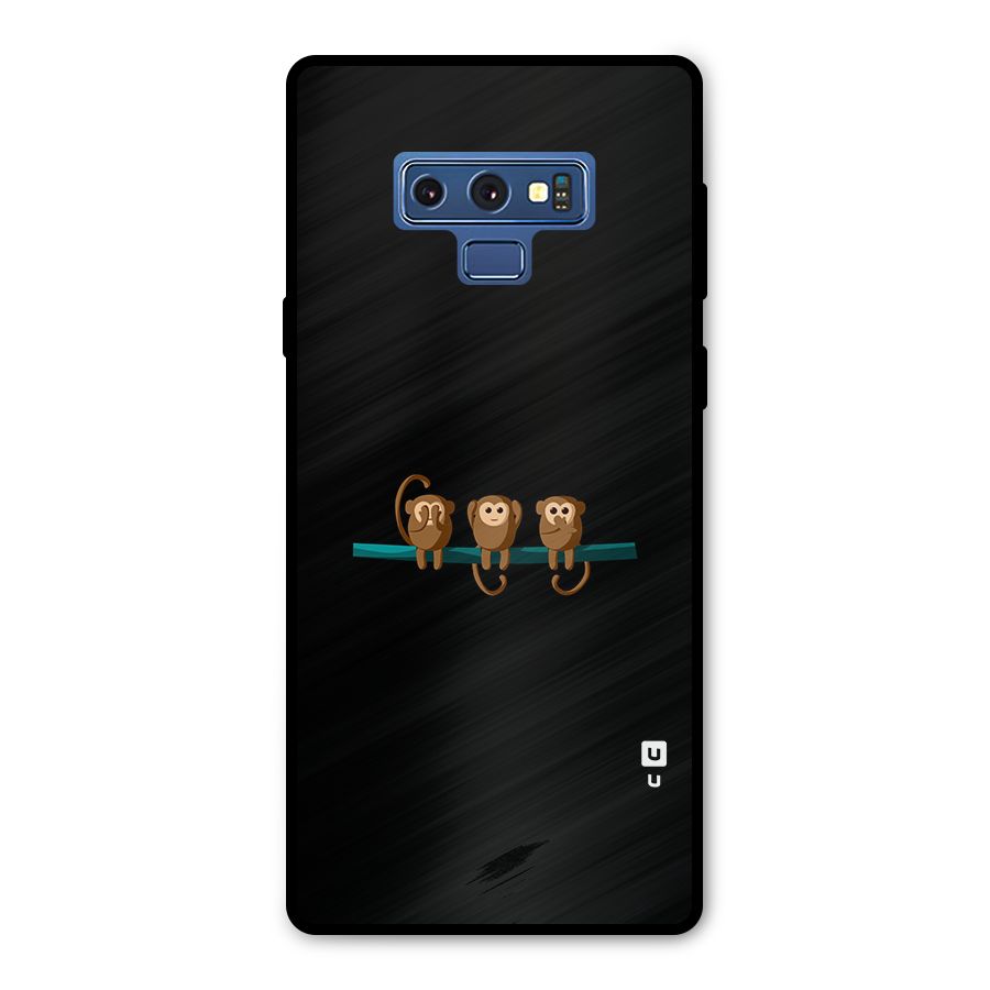 Three Cute Monkeys Metal Back Case for Galaxy Note 9
