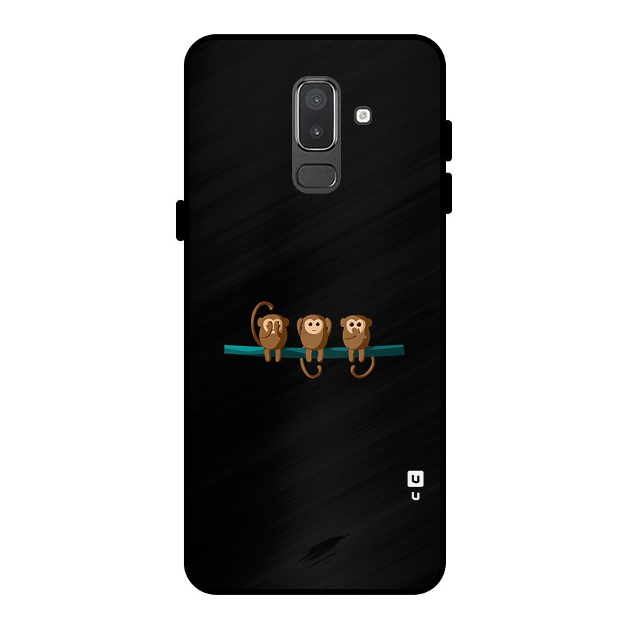Three Cute Monkeys Metal Back Case for Galaxy On8 (2018)