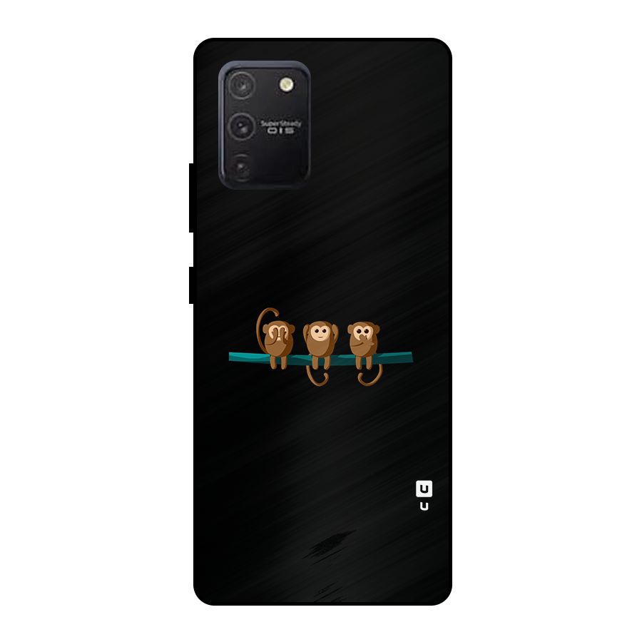 Three Cute Monkeys Metal Back Case for Galaxy S10 Lite