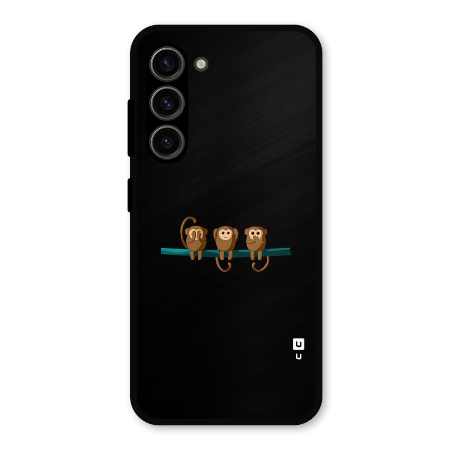 Three Cute Monkeys Metal Back Case for Galaxy S23