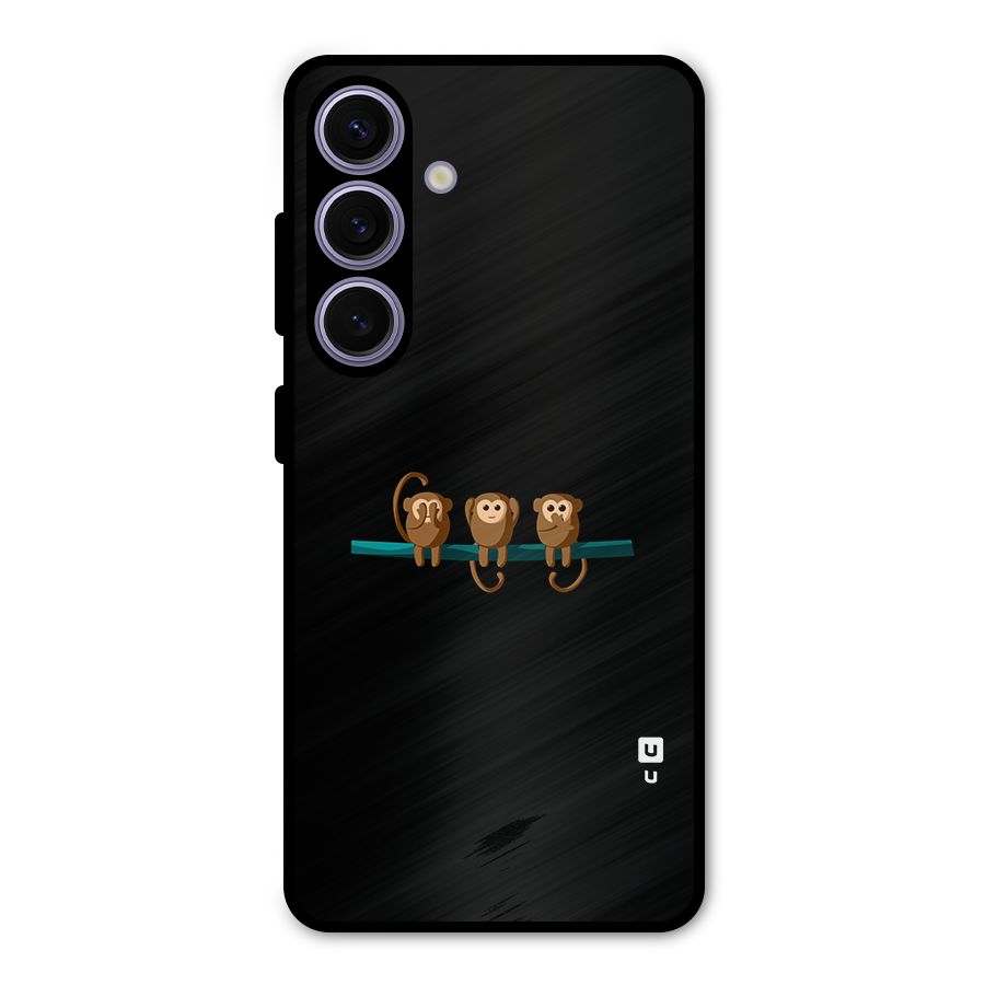 Three Cute Monkeys Metal Back Case for Galaxy S24