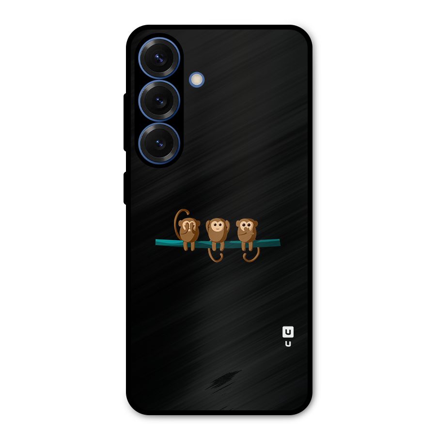 Three Cute Monkeys Metal Back Case for Galaxy S25
