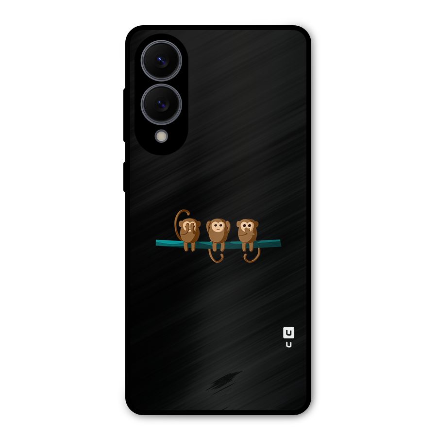 Three Cute Monkeys Metal Back Case for Galaxy S25 Edge