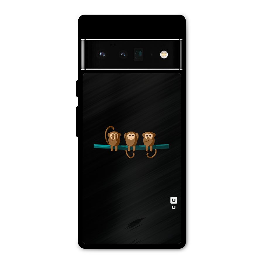 Three Cute Monkeys Metal Back Case for Google Pixel 6 Pro