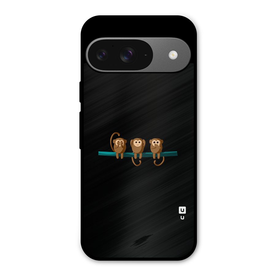Three Cute Monkeys Metal Back Case for Google Pixel 9