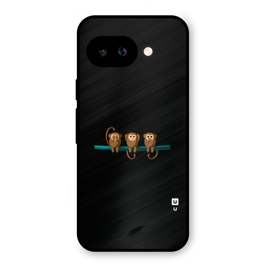 Three Cute Monkeys Metal Back Case for Google Pixel 9a