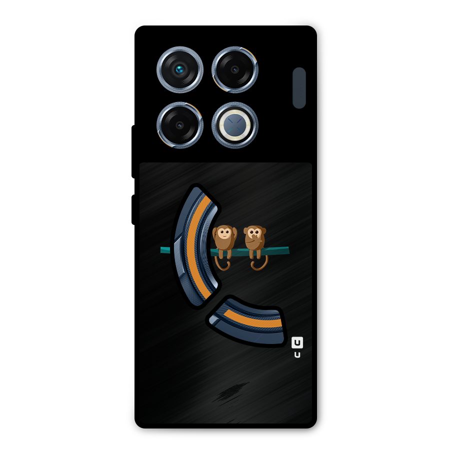 Three Cute Monkeys Metal Back Case for Infinix GT 20 Pro