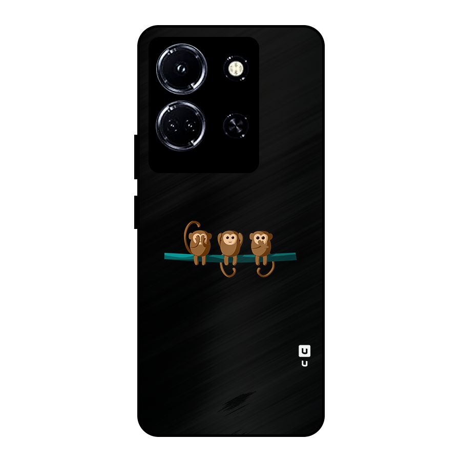 Three Cute Monkeys Metal Back Case for Infinix Note 30 5G