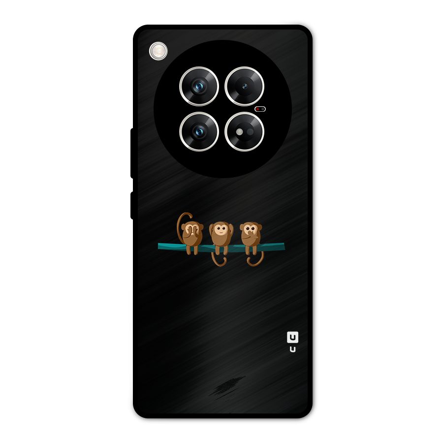 Three Cute Monkeys Metal Back Case for Infinix Zero 40 5G