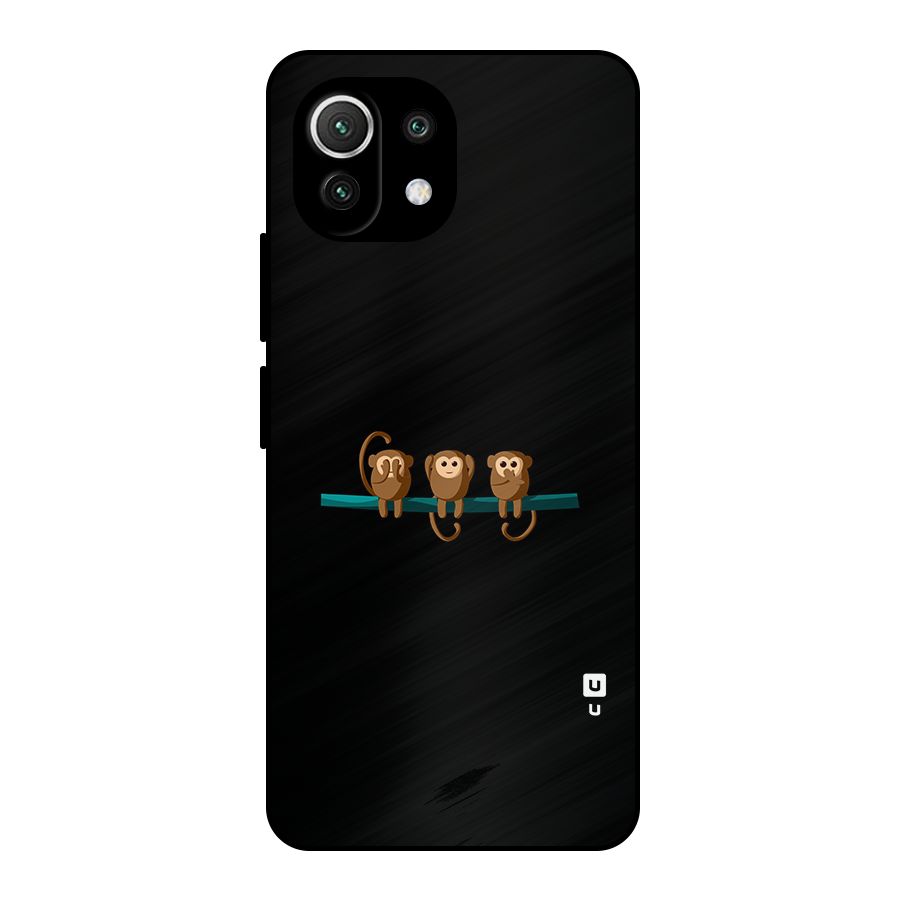 Three Cute Monkeys Metal Back Case for Mi 11 Lite NE 5G