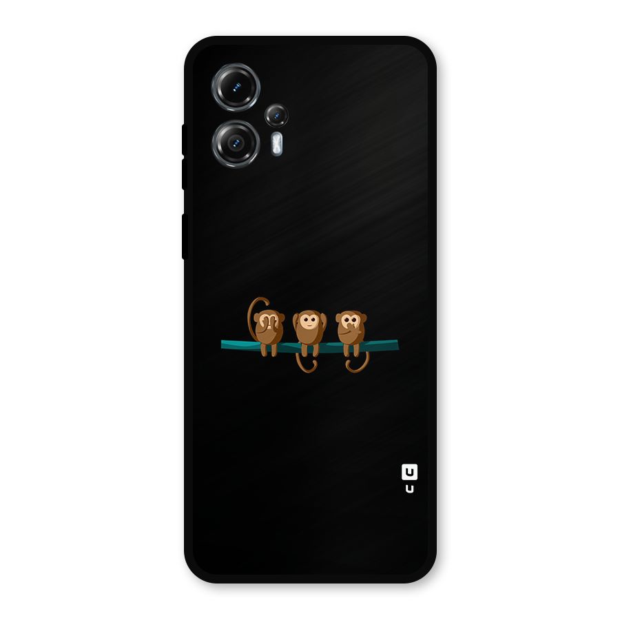 Three Cute Monkeys Metal Back Case for Moto G13
