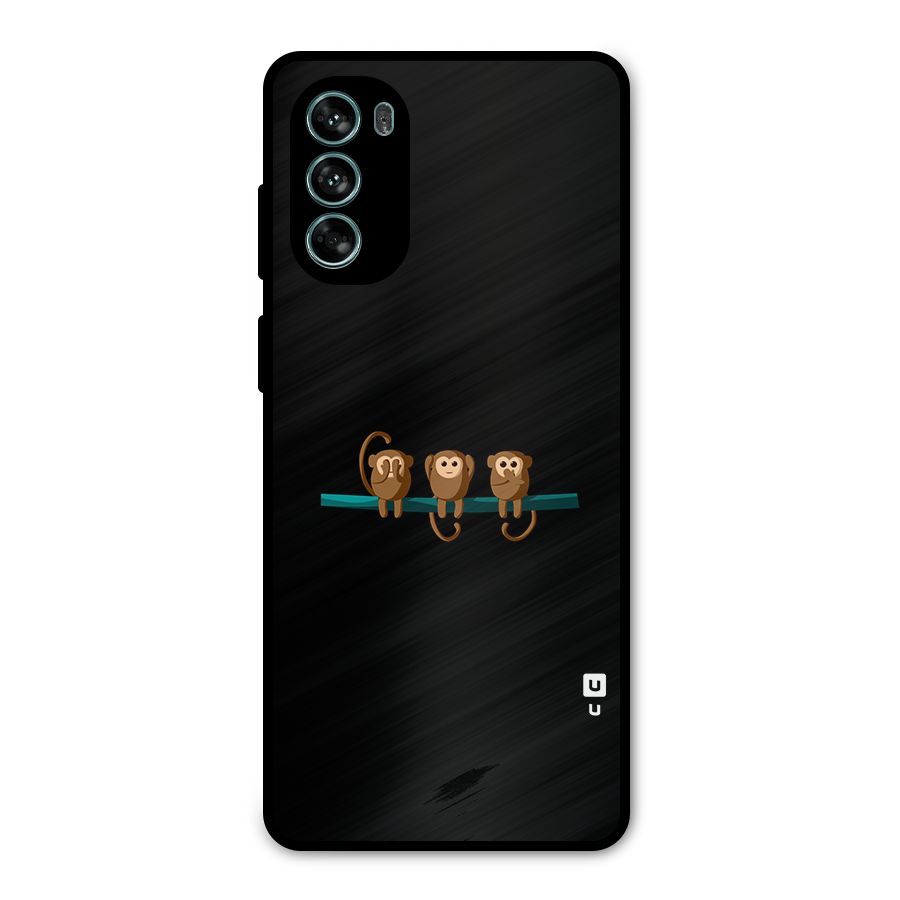 Three Cute Monkeys Metal Back Case for Moto G62