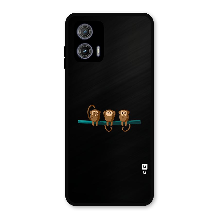 Three Cute Monkeys Metal Back Case for Moto G73