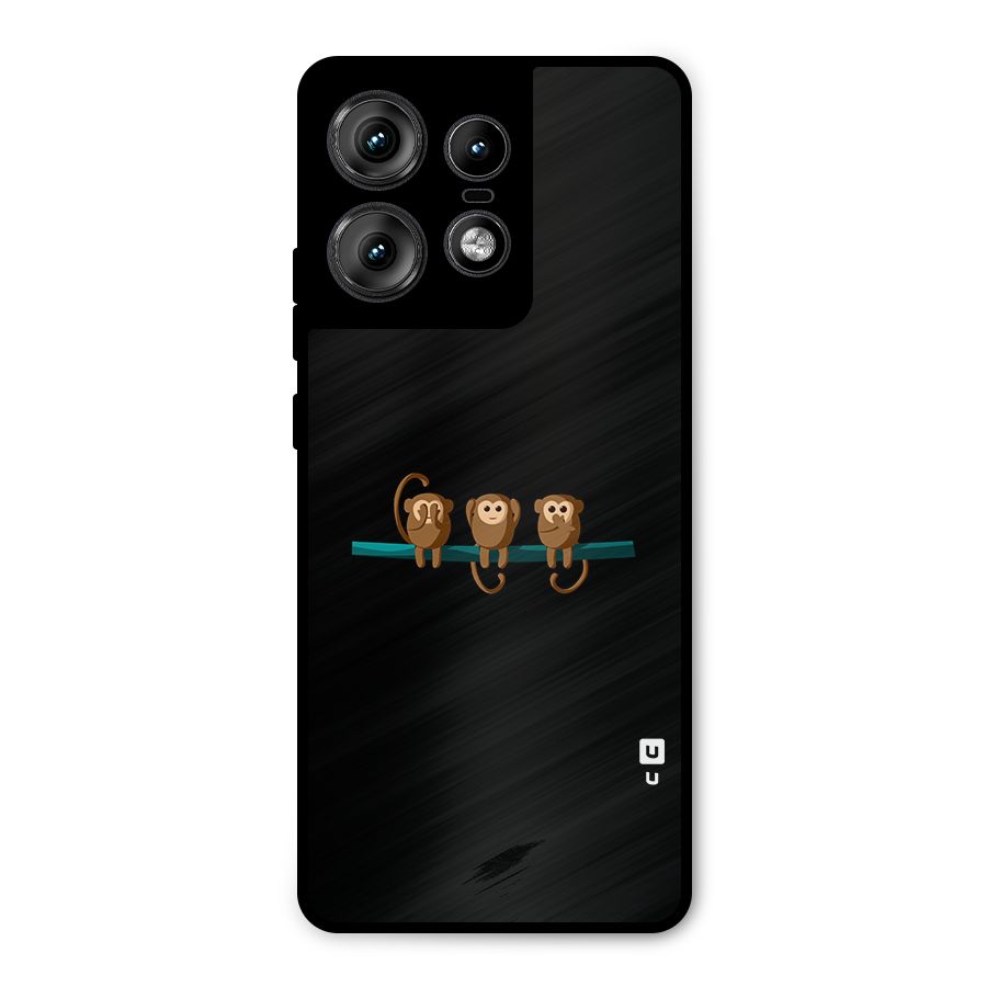 Three Cute Monkeys Metal Back Case for Motorola Edge 50 Pro