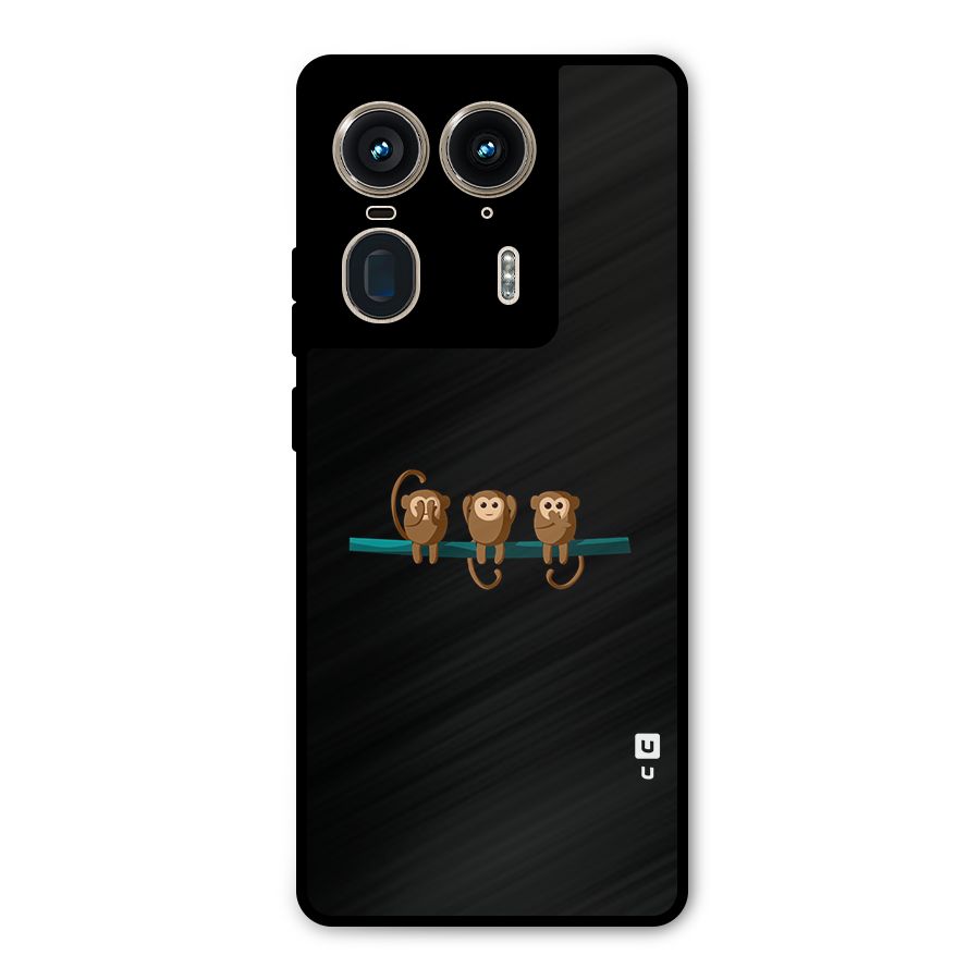 Three Cute Monkeys Metal Back Case for Motorola Edge 50 Ultra
