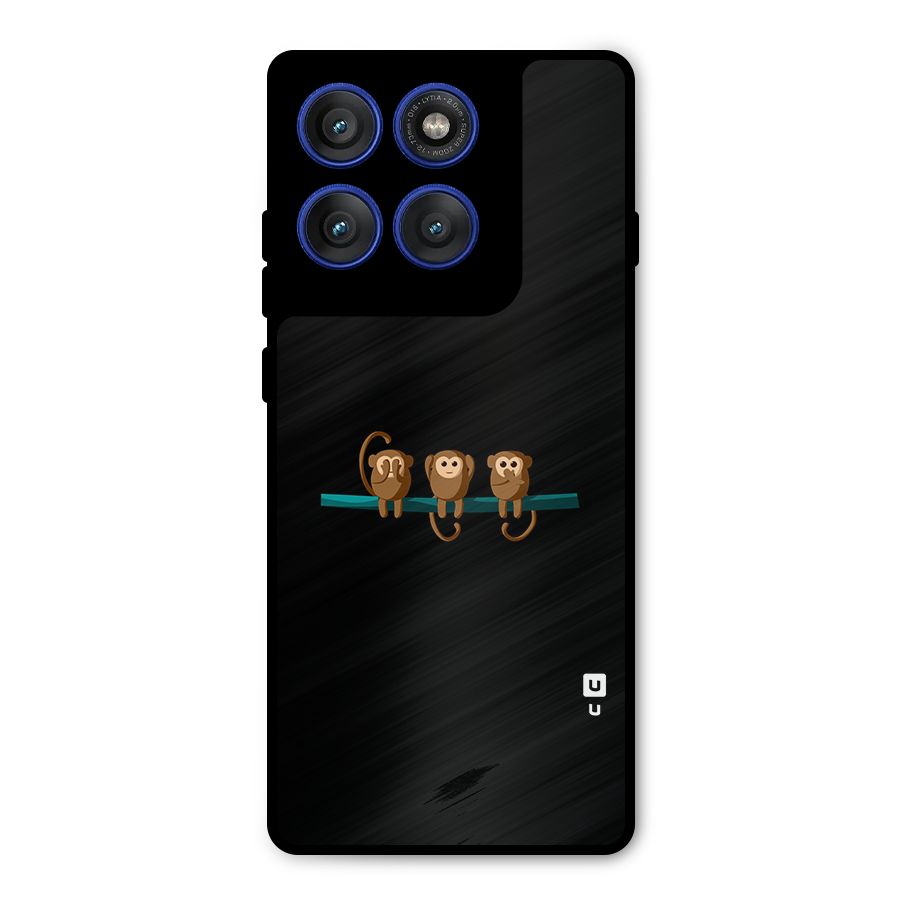 Three Cute Monkeys Metal Back Case for Motorola Edge 60 Pro