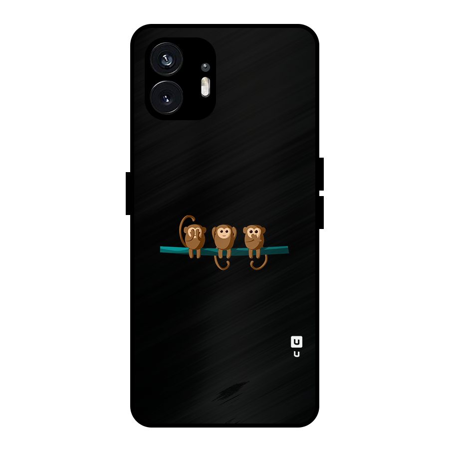 Three Cute Monkeys Metal Back Case for Nothing Phone 2