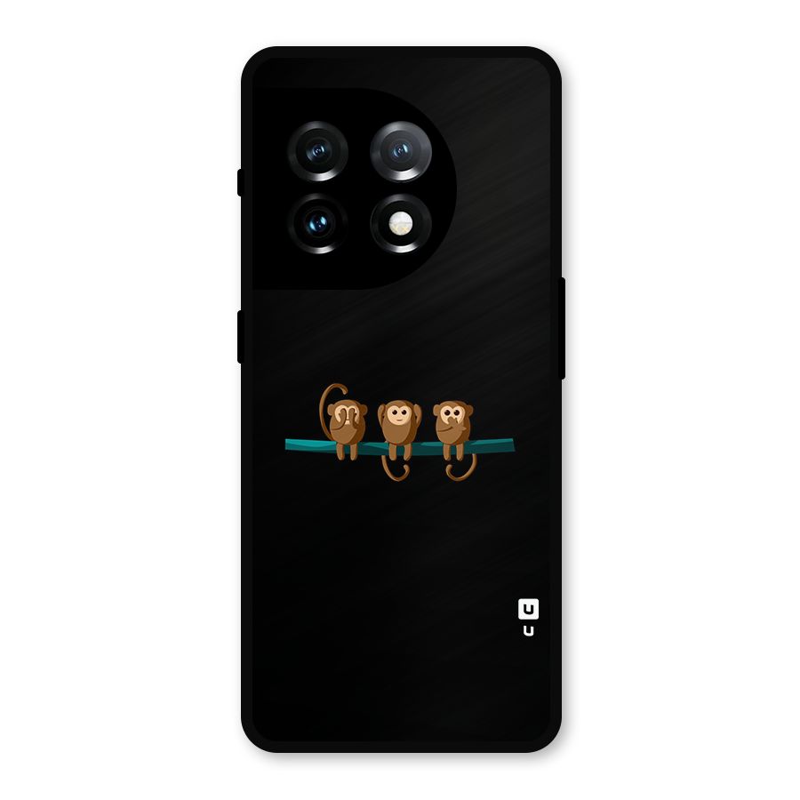 Three Cute Monkeys Metal Back Case for OnePlus 11
