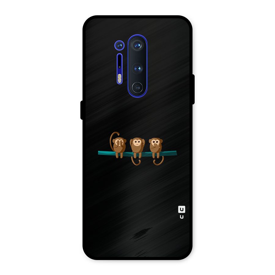 Three Cute Monkeys Metal Back Case for OnePlus 8 Pro
