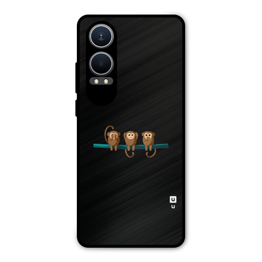 Three Cute Monkeys Metal Back Case for OnePlus Nord CE4 Lite