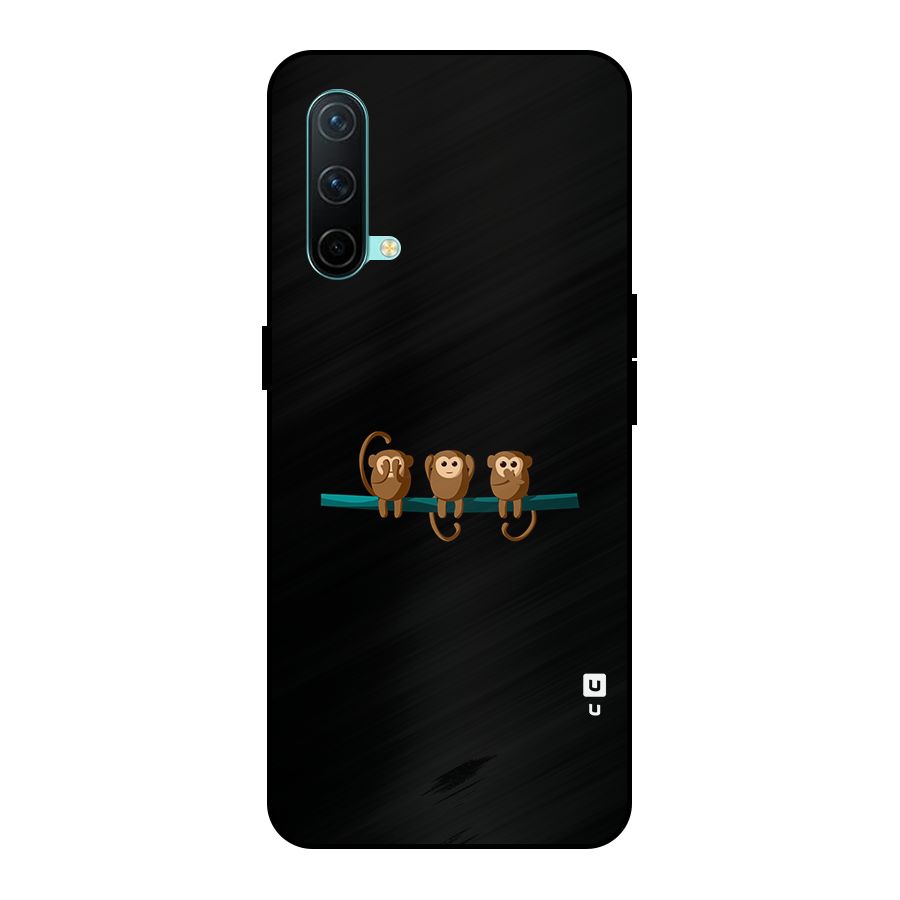 Three Cute Monkeys Metal Back Case for OnePlus Nord CE 5G