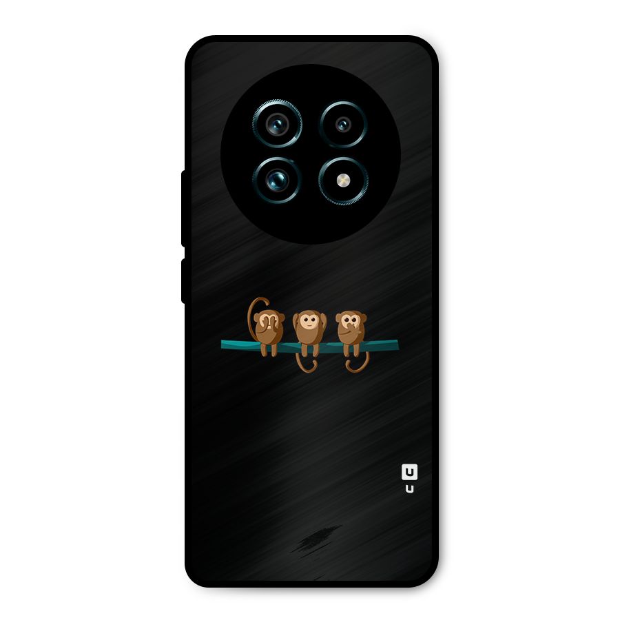 Three Cute Monkeys Metal Back Case for Realme 13 Pro Plus