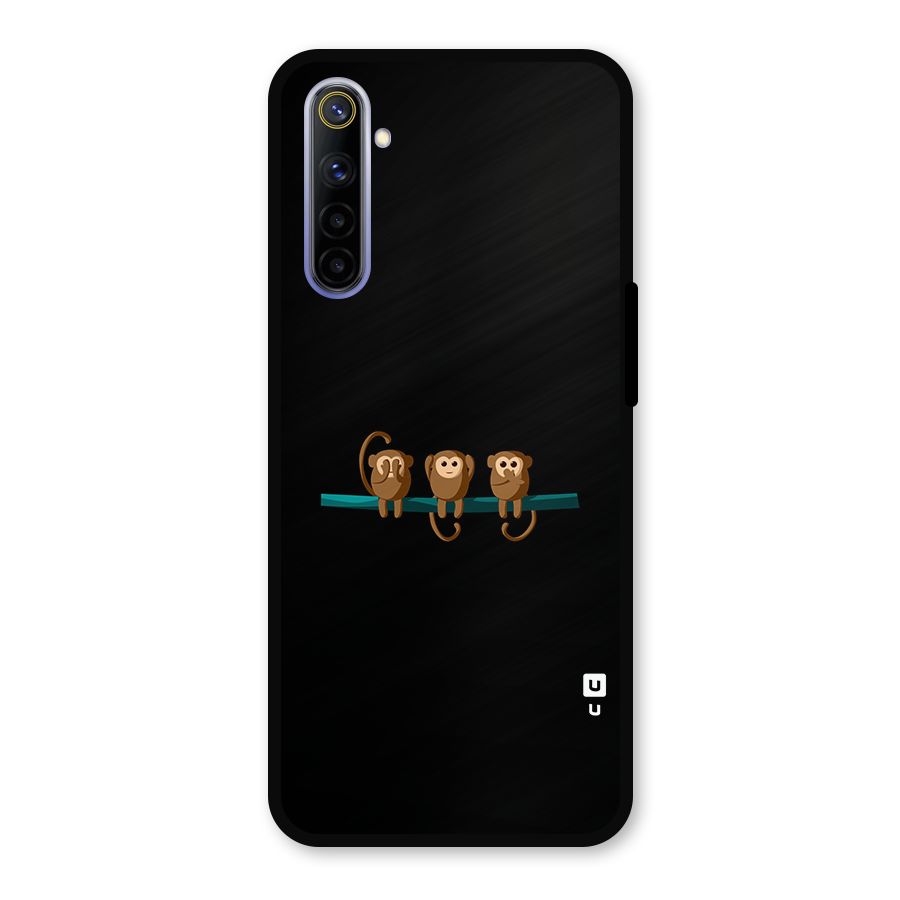 Three Cute Monkeys Metal Back Case for Realme 6i