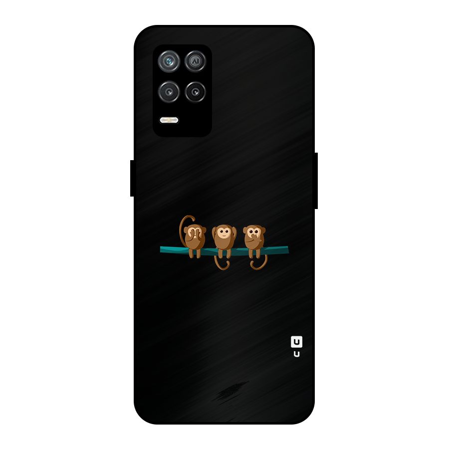 Three Cute Monkeys Metal Back Case for Realme 9 5G