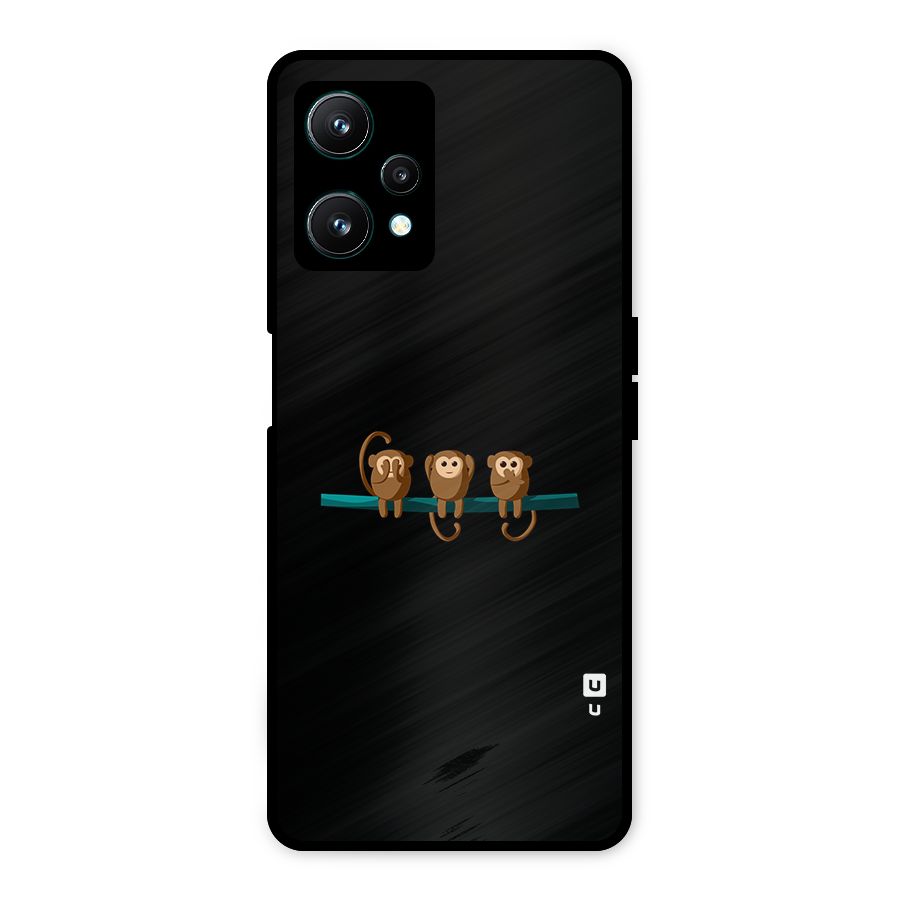 Three Cute Monkeys Metal Back Case for Realme 9 Pro 5G