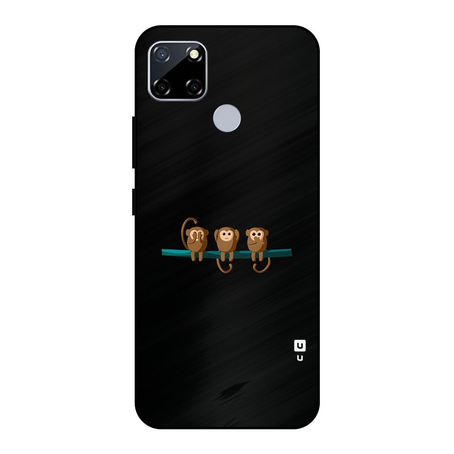 Three Cute Monkeys Metal Back Case for Realme Narzo 20