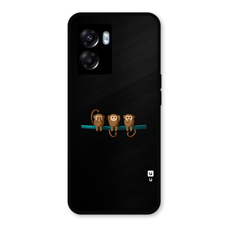 Three Cute Monkeys Metal Back Case for Realme Narzo 50 5G