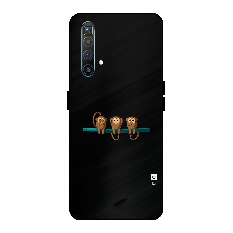 Three Cute Monkeys Metal Back Case for Realme X3 SuperZoom