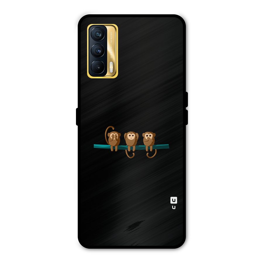 Three Cute Monkeys Metal Back Case for Realme X7