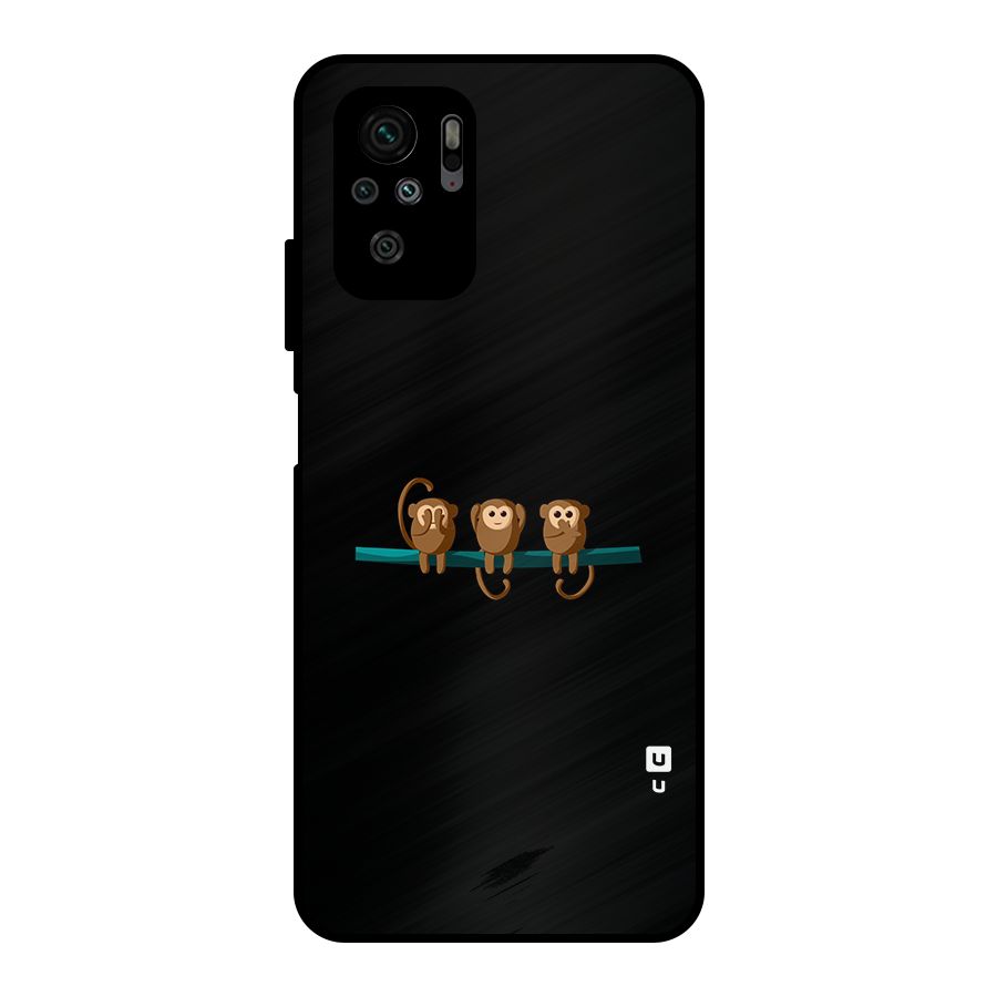 Three Cute Monkeys Metal Back Case for Redmi Note 10S