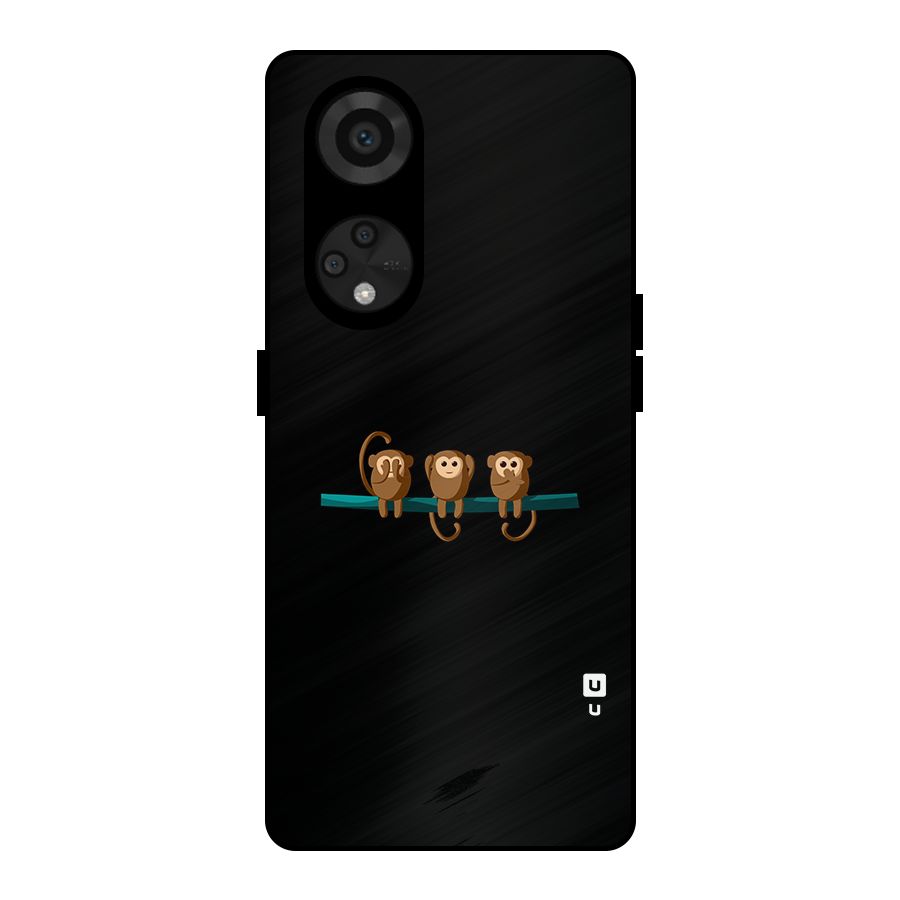 Three Cute Monkeys Metal Back Case for Reno8 T 5G