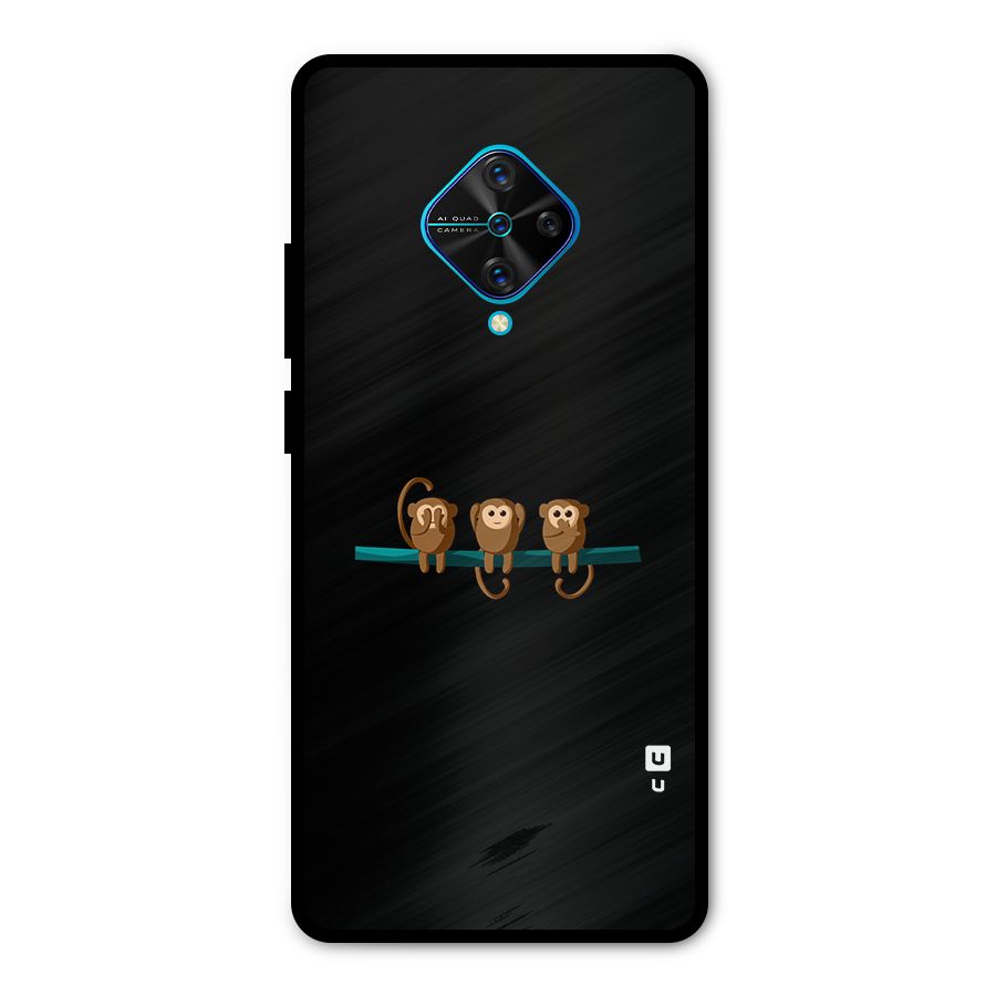 Three Cute Monkeys Metal Back Case for Vivo S1 Pro