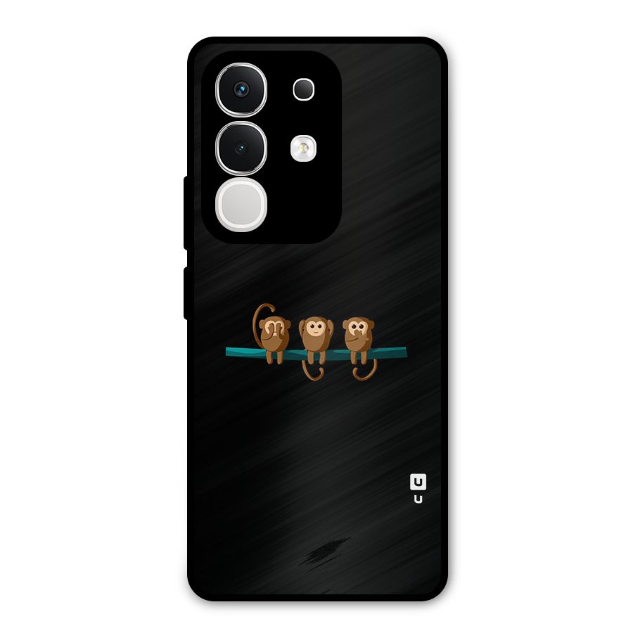 Three Cute Monkeys Metal Back Case for Vivo T4x