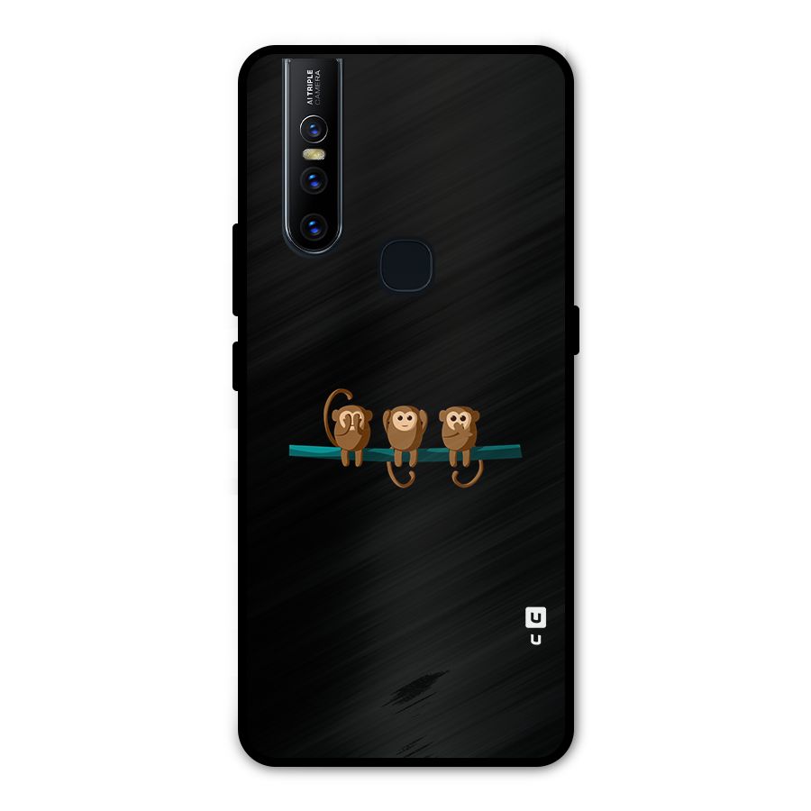 Three Cute Monkeys Metal Back Case for Vivo V15